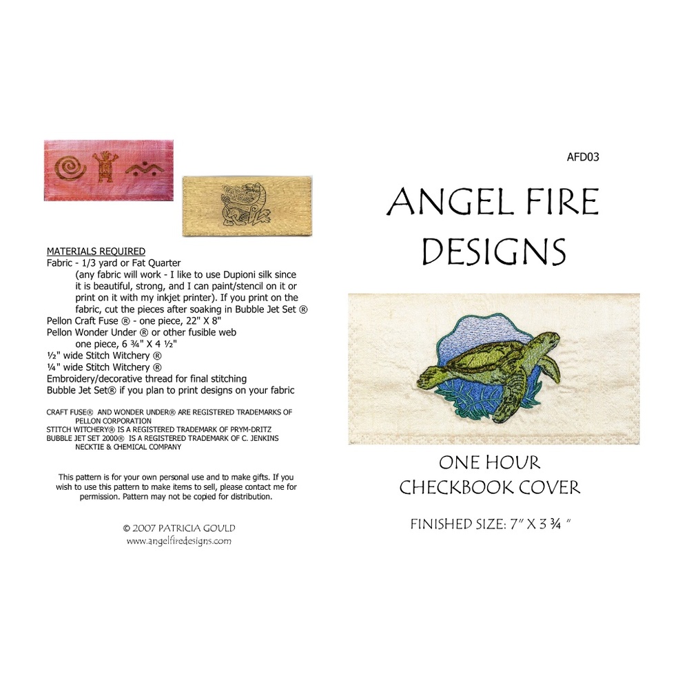 New - AFD03 - One Hour Checkbook Cover Pattern